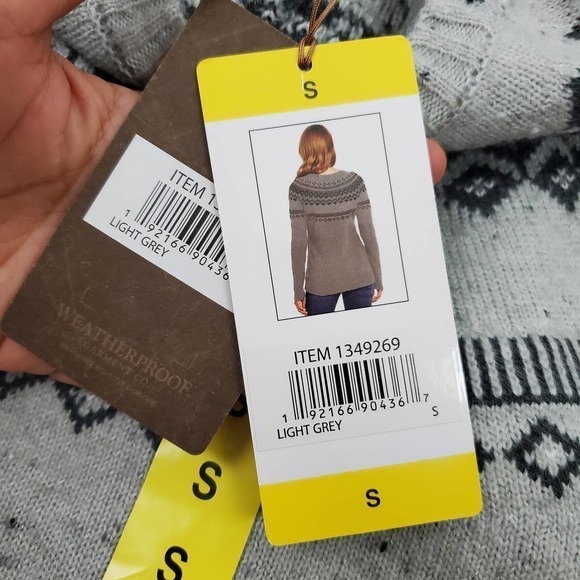 Original Weatherproof Vintage Light Grey Fairisle Sweater - Picture 8 of 10